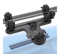 Doble cabezal multifuncional con diseño en T con soporte doble para remo de kayak, soporte para remo de kayak que ahorra espacio con superficie texturizada, accesorios de montaje en pista de kayak
