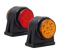 [Doble Cara]Biqing Luces Indicadoras Laterales LED,12V 24V Luces Galibo Laterales Traseras Rojo y Amarillo Luz Posicion LED para Camiones/Remolques/Semirremolques/Tractores