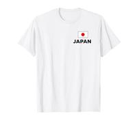 [Doble Cara] Japan de un Punto con la Bandera Japonesa para Hombres y Mujeres Letras Negras [impresión a Doble Cara] Camiseta