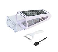 Doble Cara Rallador De Queso con Contenedor, Rayadores para Cocina Acero Inoxidable, Rallador Tomate con Pelador y Cepillo Pequeño, Cheese Grater para Queso, Verduras y Frutas