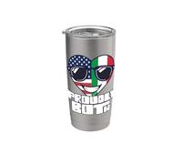 Doble ciudadanía Orgullosamente Ambos Estados Unidos Italia Vaso térmico de acero inoxidable de doble pared