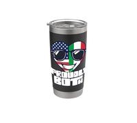 Doble ciudadanía Orgullosamente Ambos Estados Unidos Italia Vaso térmico de acero inoxidable de doble pared