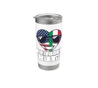 Doble ciudadanía Orgullosamente Ambos Estados Unidos Italia Vaso térmico de acero inoxidable de doble pared