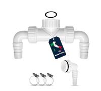 Doble conexión de 1 pulgada con válvula antirretorno para secadora, lavadora, lavavajillas, doble conexión de drenaje para electrodomésticos completo