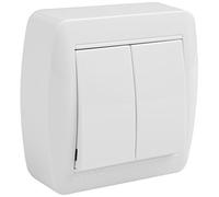 Doble conmutador 10AX 250V de superficie serie Mural SOLERA MUR12U Blanco