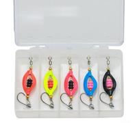 Doble cuchara Twisters Spinner señuelo artificial por trucha 5pcs Set aleación de zinc gancho único para río, lago, arroyo, equipo de pesca en alta mar 3g 4g (Sección B)