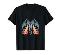 Doble Dragón Respirando Fuego Camiseta