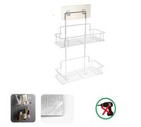 Doble Estante de Pared Adhesivo Estante Organizador Almacenaje Cocina 03491