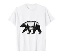 Doble Exposición Oso Bosque Naturaleza Desierto Arte Camiseta
