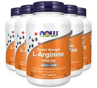 Doble Fuerza L-Arginina 1000MG 5X120 Tabletas Aminoácido Now Foods Kosher/Vegan