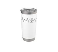Doble Helix DNA Heartbeat o ECG Pulse Line Science Vaso térmico de acero inoxidable de doble pared