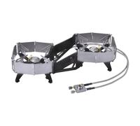 Doble hornillo plegable, de campo de 2 fuegos, quemador portátil para cocinar al aire libre, estufa, camping, parabrisas, supervivencia,