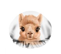 Doble impermeable Gorro de baño para ducha Cute Lama Furry Face Pestañas largas Beautiful Face Reutilizable Fashion Shower Hat para mujeres Belleza, BathHair Spa, Home Hotel Travel Use