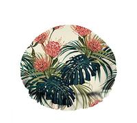 Doble impermeable Gorro de ducha de baño Floral Exótico Protea Flores Palma Selva Hoja Hawaiano Reutilizable Gorro de ducha de moda para mujeres Belleza, BathHair Spa, Home Hotel Travel Use