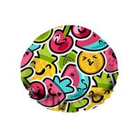 Doble impermeable Gorro de ducha de baño Frutas Bayas Pino Sandía Cerezas Dibujos animados Lindo Jugo Reutilizable Gorro de ducha de moda para mujeres Belleza, BathHair Spa, Home Hotel Travel Use