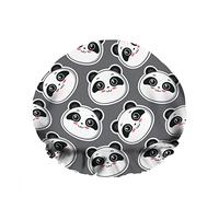 Doble impermeableGorro de baño para ducha Cute Panda Faces Grey Smile Happy Cartoon Simple reutilizable Fashion Shower Hat para mujeres Beauty, BathHair Spa, Home Hotel Travel Use