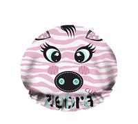Doble impermeableGorro de baño para ducha Cute Zebra Cartoon Pink White Funny Sweet Eye Reutilizable Fashion Shower Hat para mujeres Belleza, BathHair Spa, Home Hotel Travel Use