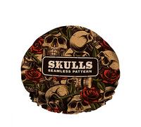 Doble impermeableGorro de baño para ducha Skull Roses Tattoo Bone Dark Evil Rock Hipster Reutilizable Moda Gorro de ducha para mujeres Belleza, BathHair Spa, Home Hotel Travel Use