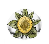 Doble impermeableGorro de ducha de baño Girasol Flora botánica Hoja verde amarilla Estambre de flor Gorro de ducha de moda reutilizable para mujeres Belleza, BañoPelo Spa, Hogar Hotel Uso de viaje