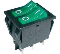 Doble Interruptor Luminoso ON-OFF 250V/15A - Verde