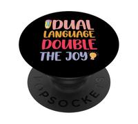 Doble lenguaje doble la alegría - Profesor de Lengua Dual PopSockets PopGrip Adhesivo