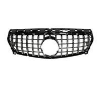 doble listón riñón 2013-2019 Para Benz Clase CLA CLA180 CLA200 CLA250 W117 Estilo GT Plata Negro Parachoques Superior Capó Malla Rejilla Frontal Parrillas de riñón(2013-2019 GT Silver)