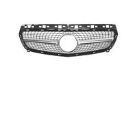 doble listón riñón Para Benz Clase A W176 A35 A180 A200 A250 A260 2013-2018 Mejora Rejilla Entrada Aire Frontal Del Parachoques Y Central Parrillas de riñón(Silver 1)