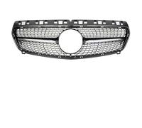 doble listón riñón Para Benz Clase A W176 A35 A180 A200 A250 A260 2013-2018 Mejora Rejilla Entrada Aire Frontal Del Parachoques Y Central Parrillas de riñón(Black 1)