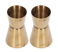 Doble medidor de cócteles, copa medidora de barras de oro de acero inoxidable, medidor de vino de doble cara para un vertido preciso, incluye 2 medidores para la preparación de (Oro 15/30ml)