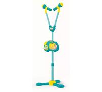 Doble micrófono con soporte - azul