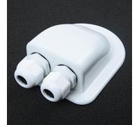 Doble orificio para techo, pasacables blanco para autocaravana, caravana, barco, yate, montaje adhesivo, resistente a la intemperie, duradero, fácil instalación, 1 unidad