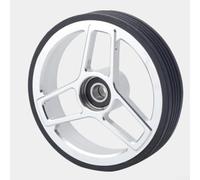 Doble palet Easy Wheels 68mm Carro de empuje de aleación de aluminio de cuerpo ancho para bicicleta plegable Brompton, anillo de goma grueso para mejorar la seguridad del ciclismo (plata)