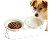 Doble para Gato Perro Plato Integrado Gran Diámetro Antivuelco Comida Agua - Base Regulable En Altura Protección Cervical Cuello | Diseño Anti Inclinación Estable Bebedero Mascotas Cachorros