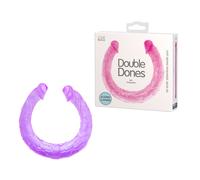 Doble pene dildo dong consolador juguete sexual realístico morado 45 cm