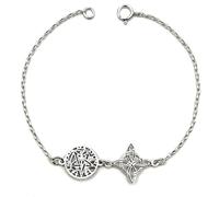Doble Protección Nudo de Bruja con Tetragramatón en Plata de Ley (Pulsera)