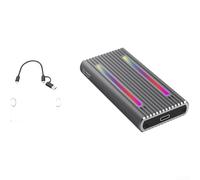 Doble protocolo M 2 NVMe y para SATA externa SSD USB 3 1 Gen 2 10Gbps transferencia de datos rápida con indicadores LED multicolor (dos en uno)