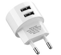 Doble Puerto Adaptador Enchufe USB 5V 2,1A Plano Compatible con Tomas y Alargadores Cargador Rápido para Smartphones Tabletas Reproductores eBooks y Dispositivos USB Múltiples Seguro