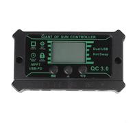 Doble puerto para controlador de carga solar con MPPT y pantalla LCD para una gestión eficiente de la batería y monitoreo de estado en tiempo real compatible con múltiples tipos de batería (60 A)