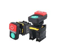 Doble Pulsador Encender Apagar Iniciar Detener Momentáneo Impermeable 10A | Doble pulsador momentáneo, 22mm, IP65 impermeable, 10A, NO/NC para distribución.(220V,2NO No Light)