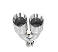 Doble Punta Escape Entrada Universal 51/54/57/60/63/67/70mm Salida 76/89/101mm 1 Uds. Tubos Traseros De Coche Modificar Boquilla Silenciador Escape Puntas Dobles Terminal Escape(Right in63-Out76mm)