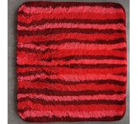 Doble Red / Rot-Dunkelrot-Beerenrosa / Baño 55x65cm Con Multicolor Rayas