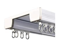 Doble riel de cortina de aluminio para un deslizamiento suave, ideal para sala de estar, baño, dormitorio y separadores de habitaciones, fácil instalación y diseño moderno