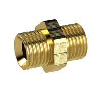 Doble rosca, G 2 1/2 A, G 2 1/2 a, SW 80, latón, presión de trabajo máx. 25 bares, temperatura de funcionamiento Máx. 150 °C.