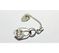 Doble spitzes Cristal de Roca colgante con granate ojo