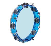 Doble Tambourine Portátil Pandereta Infantil para Adultos, Principiante Jingles para Bodas Grabaciones de Canciones, Fiesta(Azul,28cm)