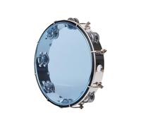 Doble Tambourine Portátil Pandereta Infantil para Adultos, Principiante Jingles para Bodas Grabaciones de Canciones, Fiesta(Silver,28cm)