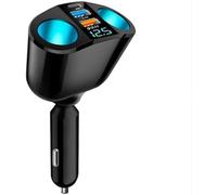 Doble toma de encendedor de cigarrillos adaptador PD30W QC3.0 USB cargador rápido de coche con Voltmè