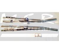DOBLE TUBO DE ESCAPE APROBADO MSR SILENCIADOR MOTO VINTAGE KAWASAKI Z400 Z 400 G DESDE 1979 / Z440 Z 440 1980/85 LIONCONIC CAIC