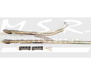 DOBLE TUBO DE ESCAPE SISTEMAS COMPLETOS APROBADO MSR SILENCIADOR MOTO VINTAGE YAMAHA XVS DRAG STAR 650 1997/03 CURVCUST LARGO AIR