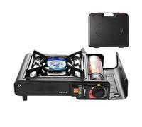 Doble Uso Estufa Portátil Camping, Estufas De Gaes Portatil, Estufa Dos En Unos, Se Puede Utilizar Con Butanos, Con Caja De Almacenamiento Y Anillo A Prueba De Vientos, 13.38×11.02×4.33in
